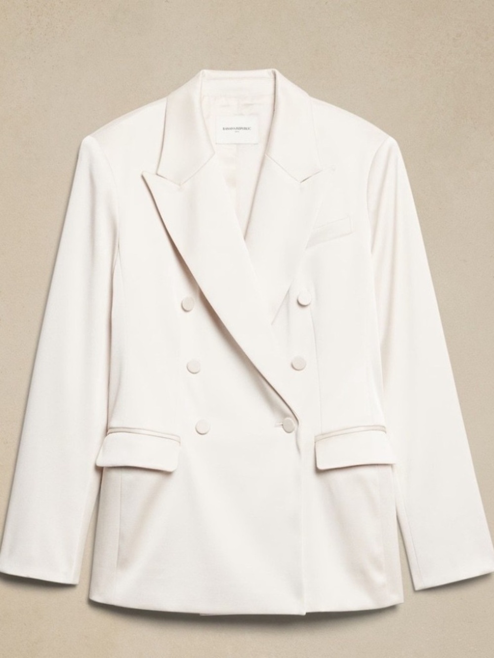 Banana Republic Suit Satin Ivory Size 10 Petite Excellent Condition